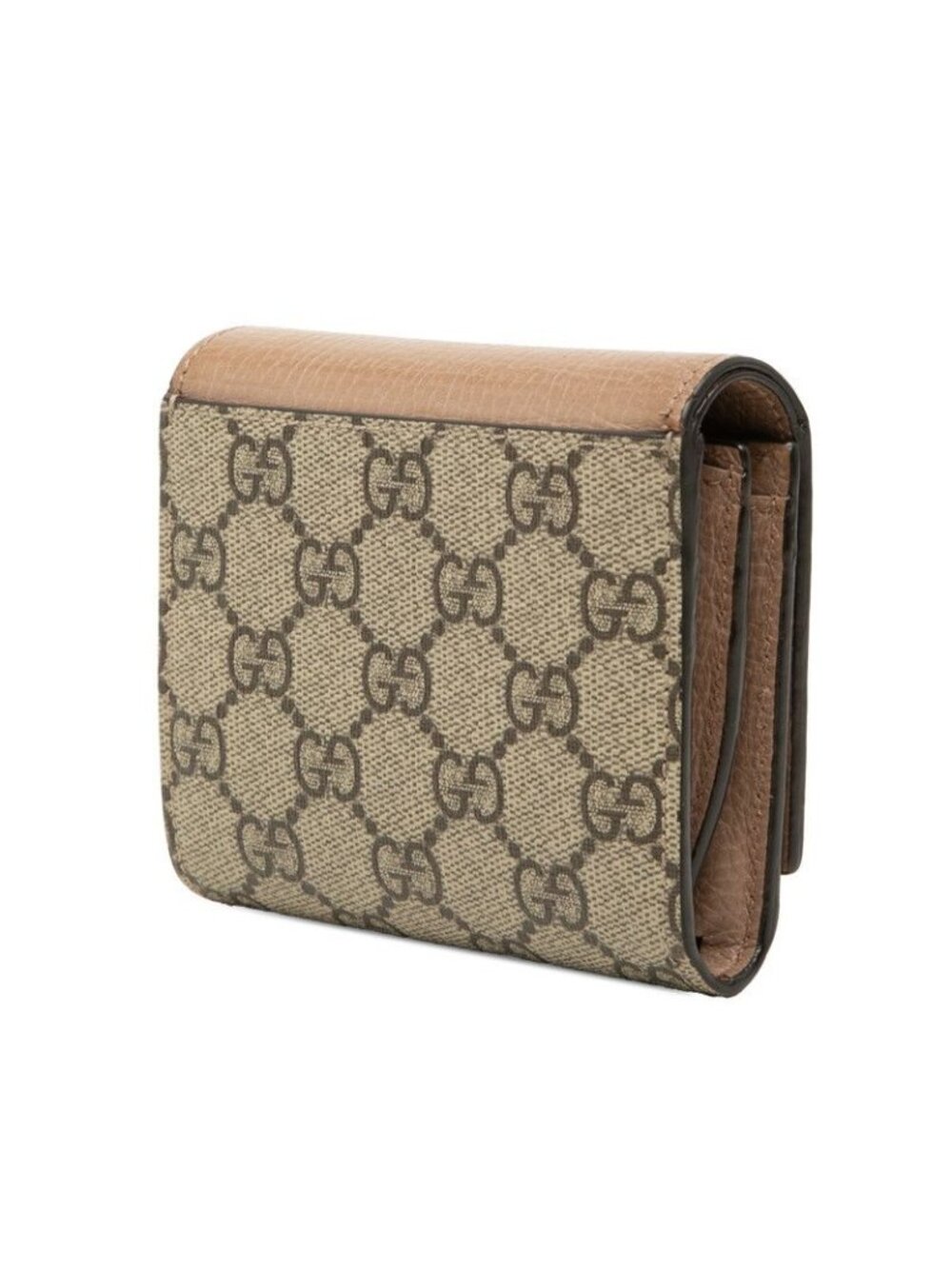 Gucci GG Supreme Marmont Bifold Wallet Beige Brown Leather - Picture 2 of 6